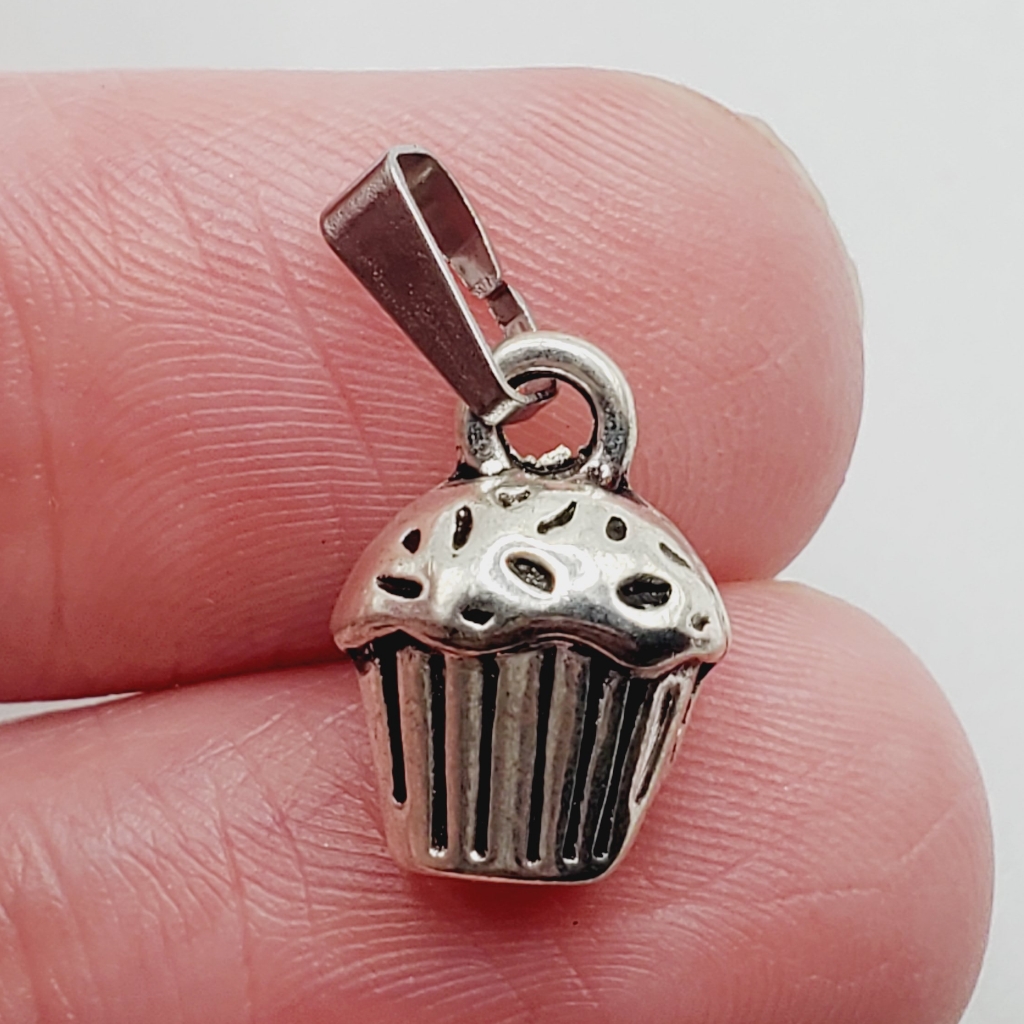 Cupcake 3d Silver Necklace Bracelet Pendant Charm Handmade New 2 For 2000 15$